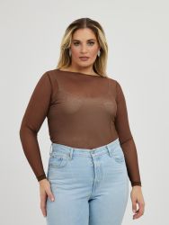 Mesh long-sleeve top