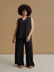 Airwashed crepe sleeveless top
