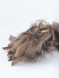 Brown feather hair claw