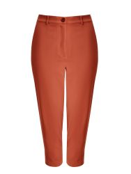 Carrot-fit tailored pants with front crease