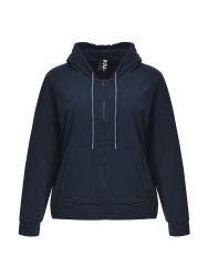 Cotton-blend sweat hooded zip jacket