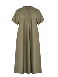 Cotton shirt dress with mandarin collar
