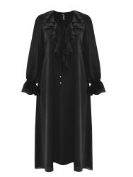Maxi ruffled polka dot dress