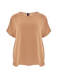 Crepe essential boat-neck top