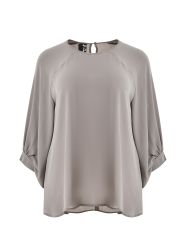 Crepe essential blouse with balloon sleeves