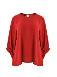 Crepe essential blouse with balloon sleeves