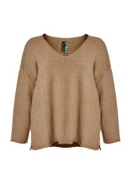 Relaxed fit knit sweater with V-neckline
