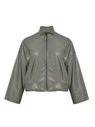 Leather-look zip jacket