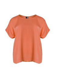 Round-neck satin top