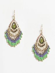 Multicolor beaded drop earrings