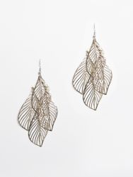 Geometric leaf hollow earrings