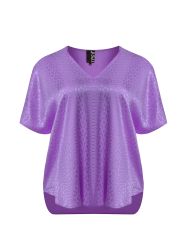Textured viscose V-neck blouse