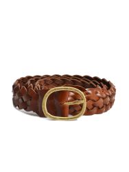 Braided leather belt