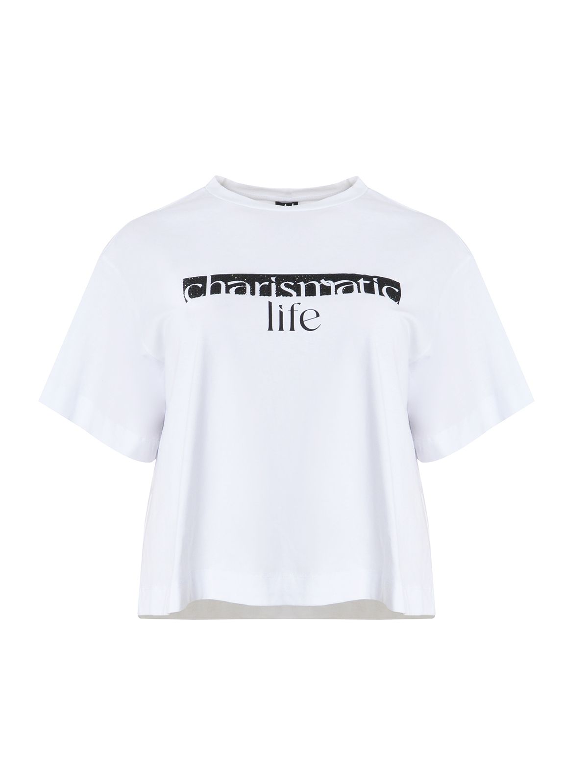 Mat Fashion Βαμβακερή μπλούζα t-shirt "Charismatic Life" Λευκο