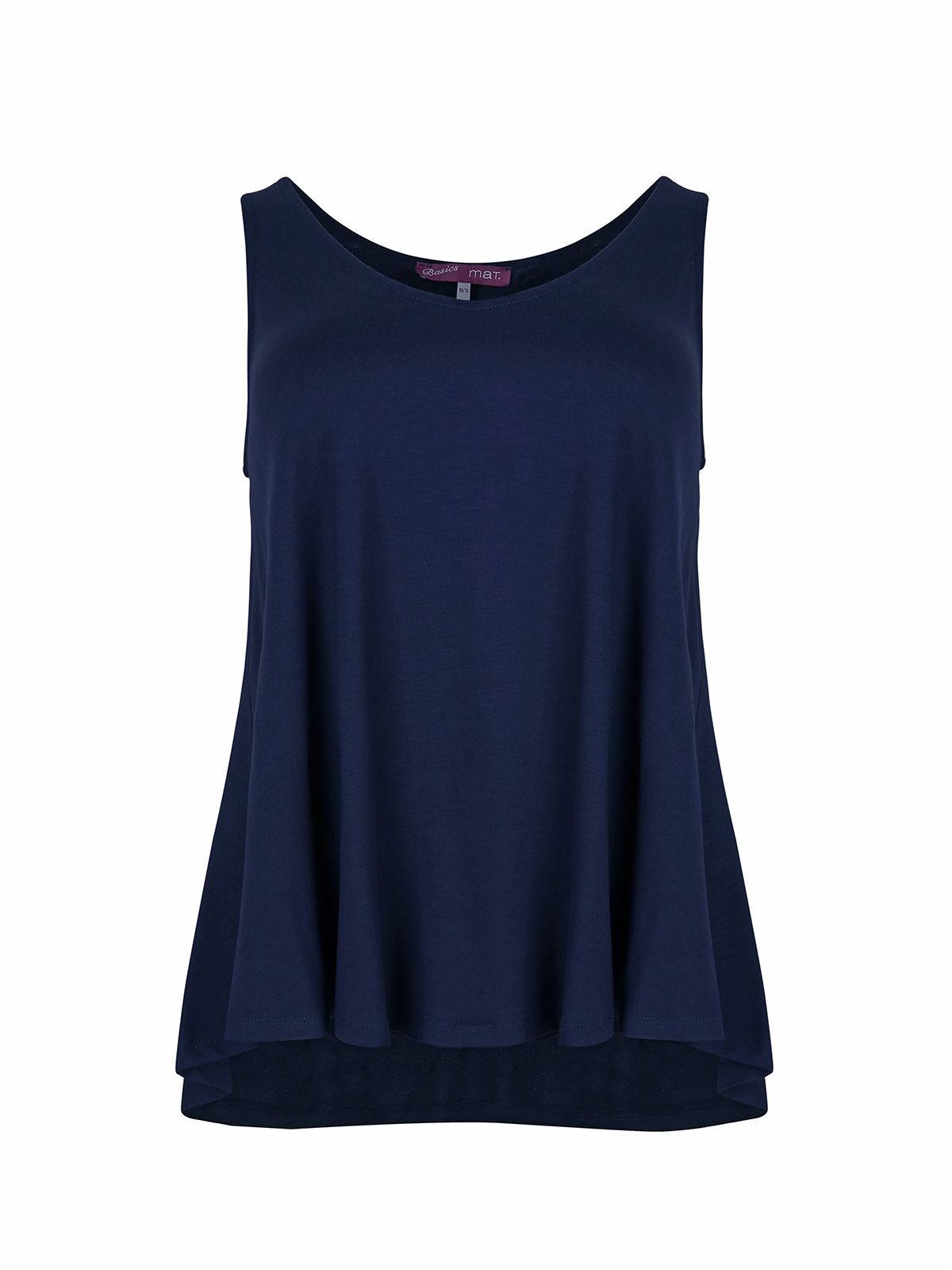 Mat Fashion Basic μπλούζα με στρογγυλάδα Μπλε