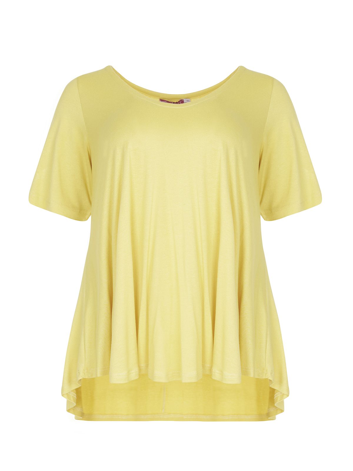 Mat Fashion Basic μπλούζα με στρογγυλάδα Κιτρινο