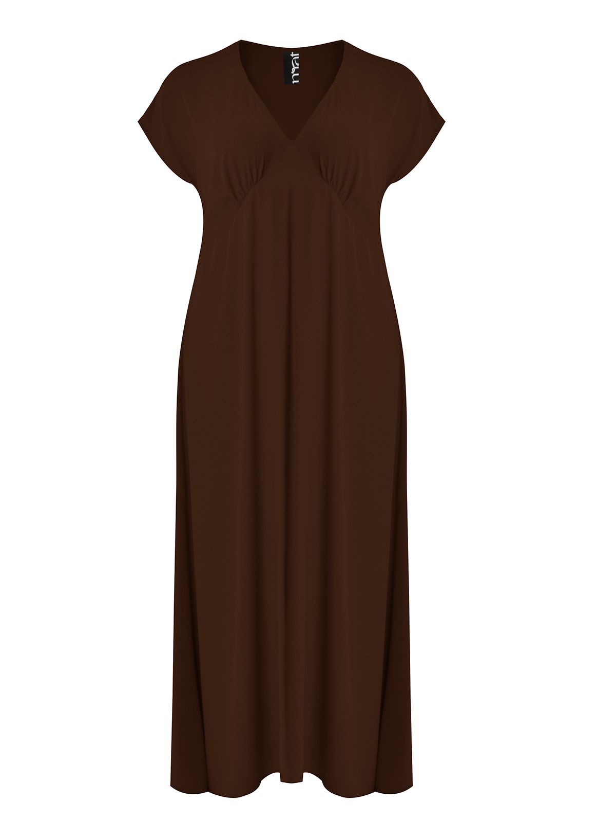 Mat Fashion Maxi φόρεμα με V-ντεκολτέ  Καφε