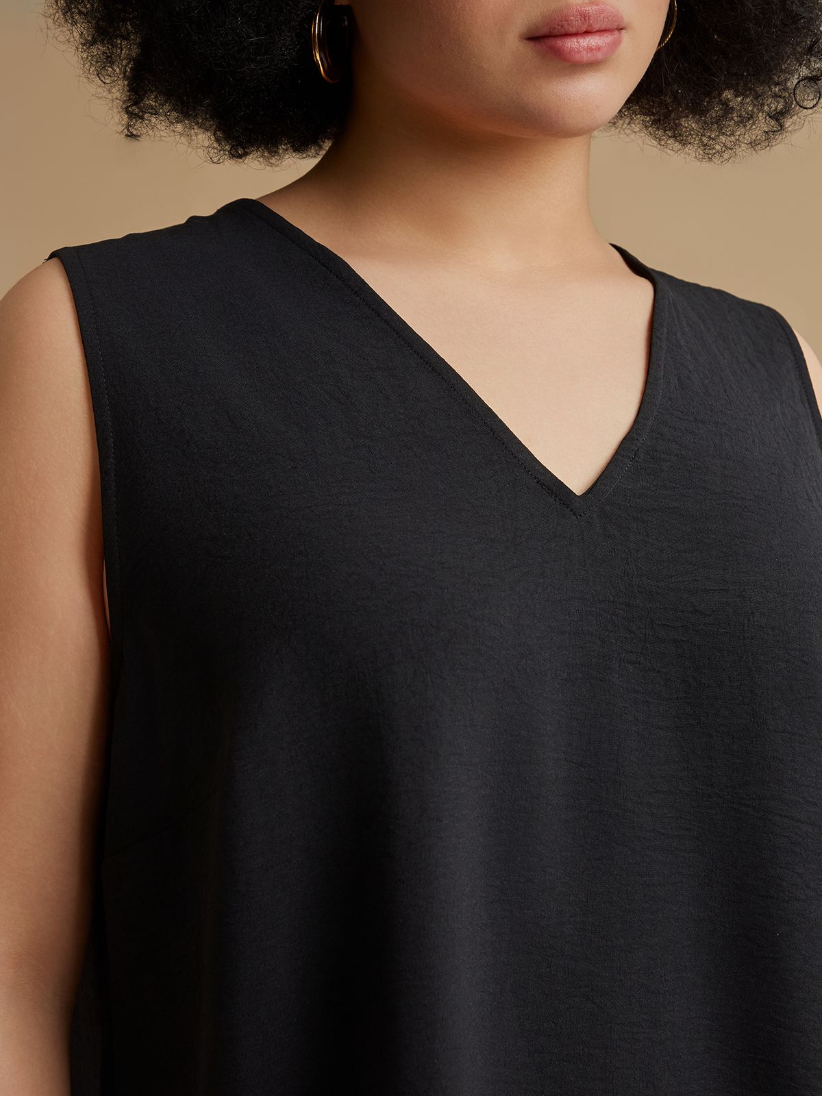 Airwashed crepe sleeveless top