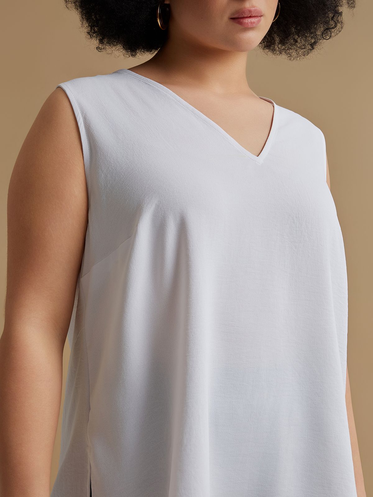 Airwashed crepe sleeveless top