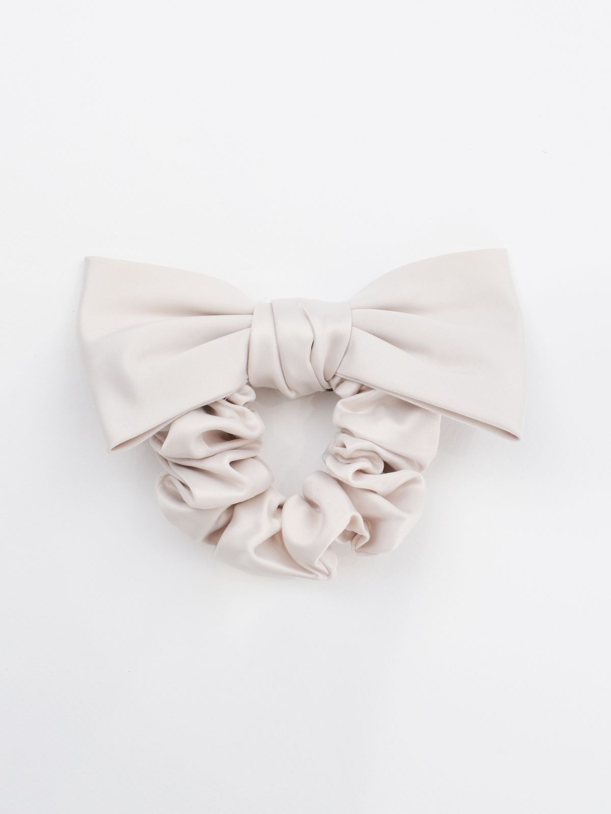 Mat Fashion Scrunchie σατέν με φιόγκο Λευκο