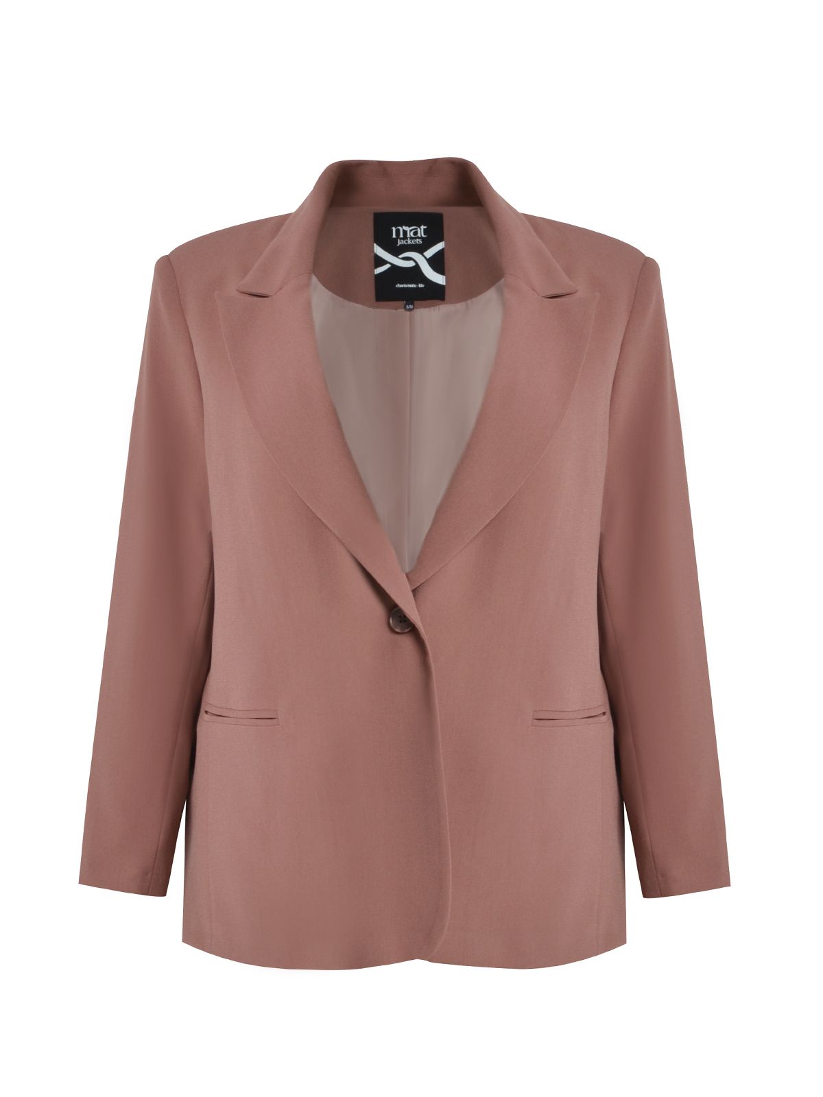Mat Fashion Basic σακάκι μονόχρωμο Μπεζ