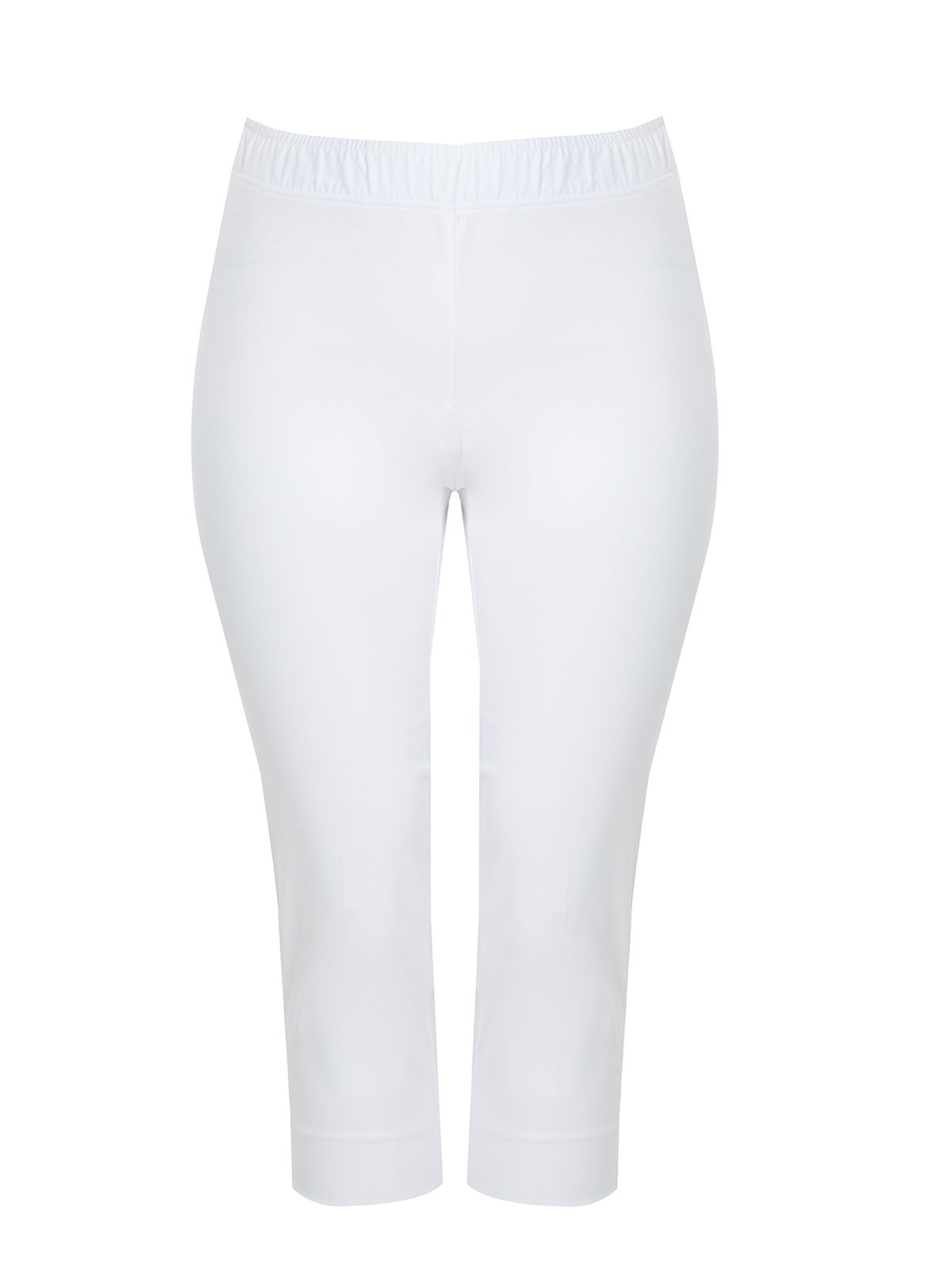 Mat Fashion Basic βαμβακερό παντελόνι κάπρι Λευκο