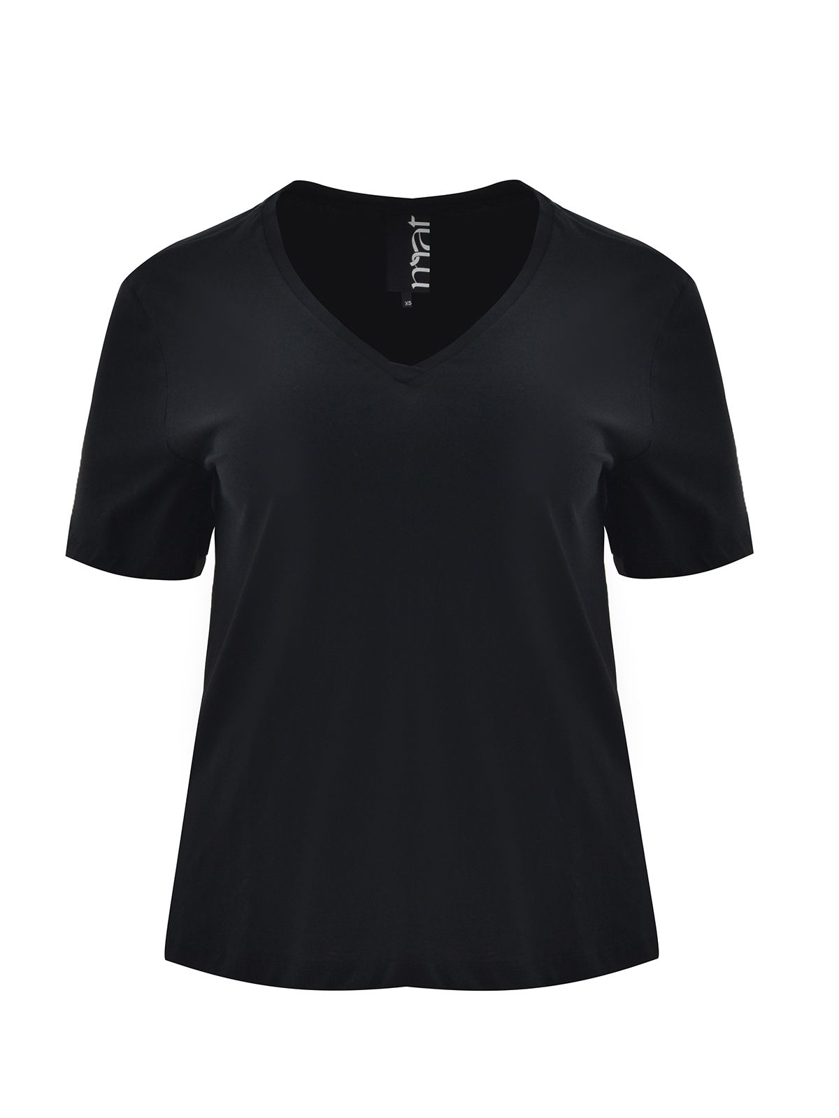 Mat Fashion Basic μπλούζα βαμβακερή με V-λαιμόκοψη Μαυρο