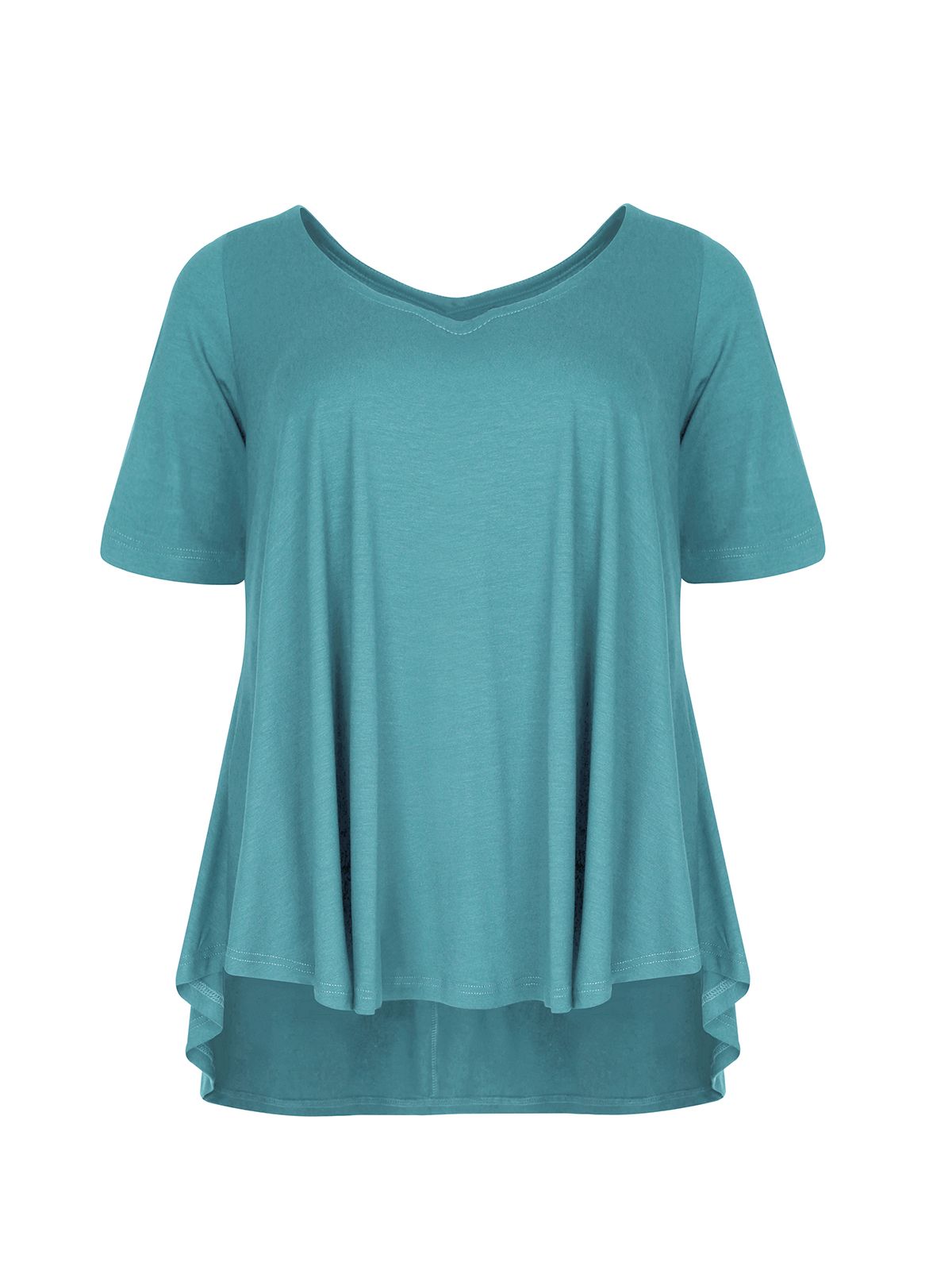 Mat Fashion Basic μπλούζα με στρογγυλάδα Πρασινο