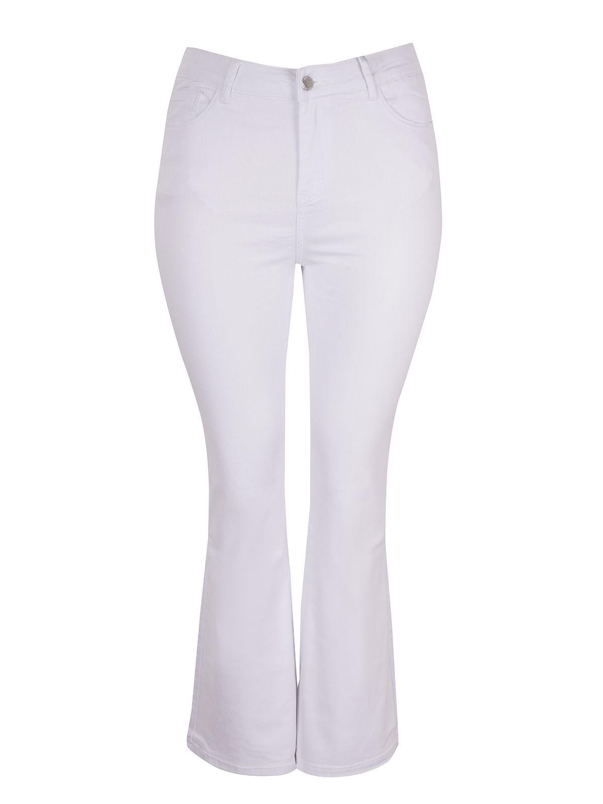 Mat Fashion Basic τζιν καμπάνα Λευκο