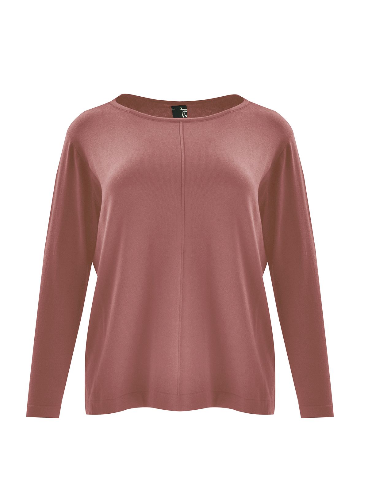 Mat Fashion Basic πλεκτή μπλούζα με ραφή μπροστά Ροζ