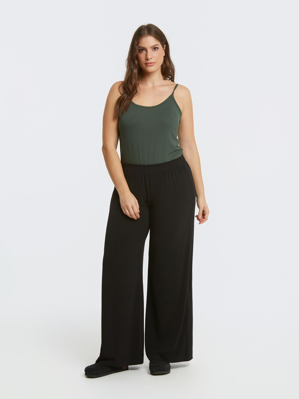 Mat Fashion Basic παντελόνι super jersey Μαυρο