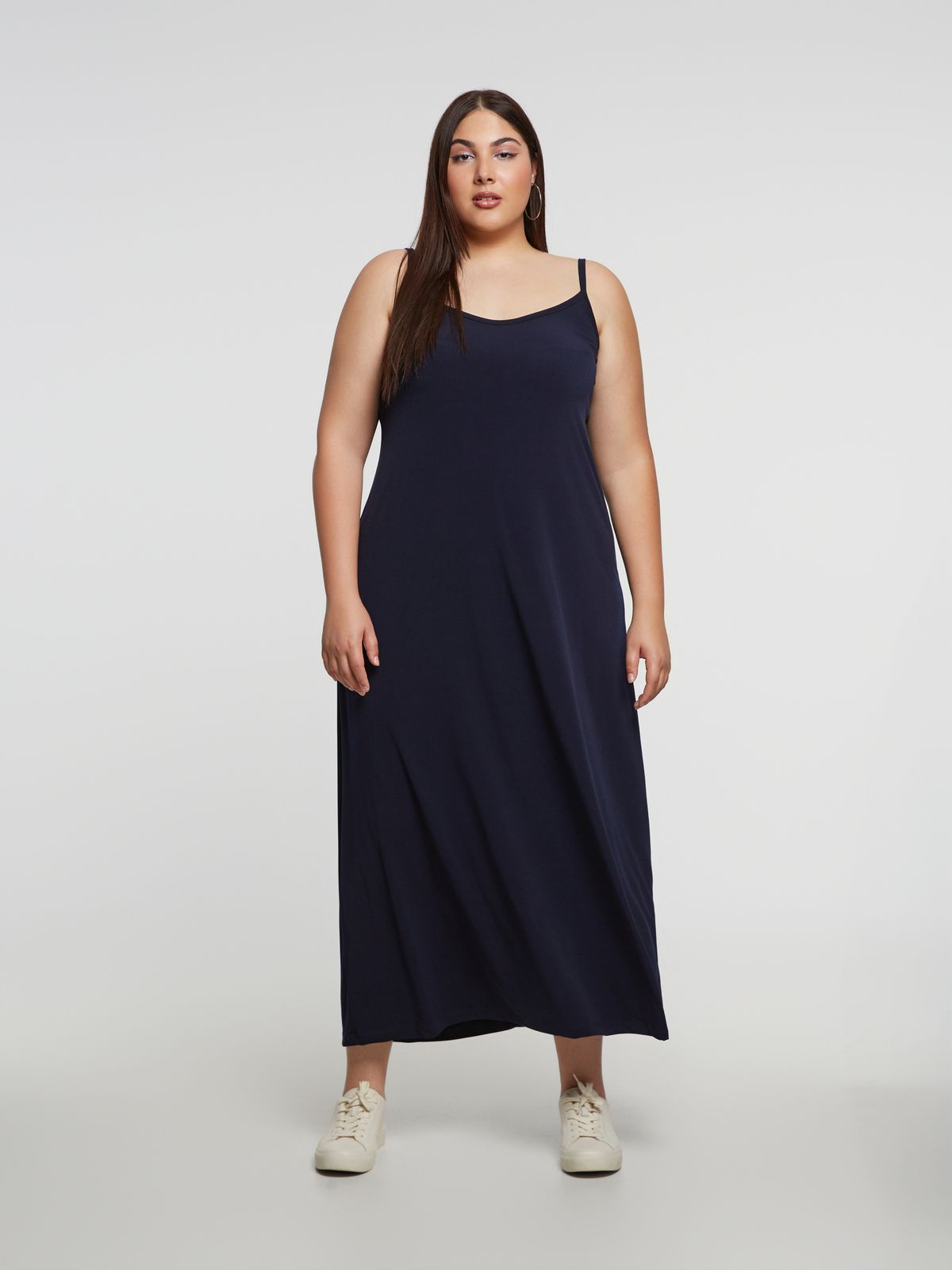 Mat Fashion Basic αμάνικο φόρεμα super jersey Μπλε