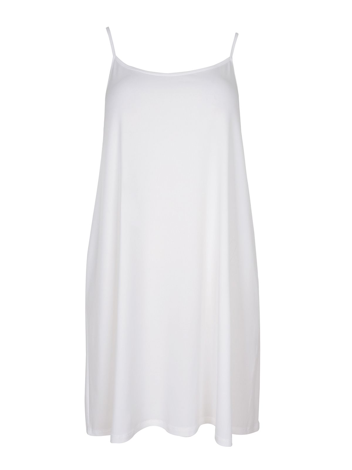 Mat Fashion Basic super jersey αμάνικο φόρεμα Λευκο