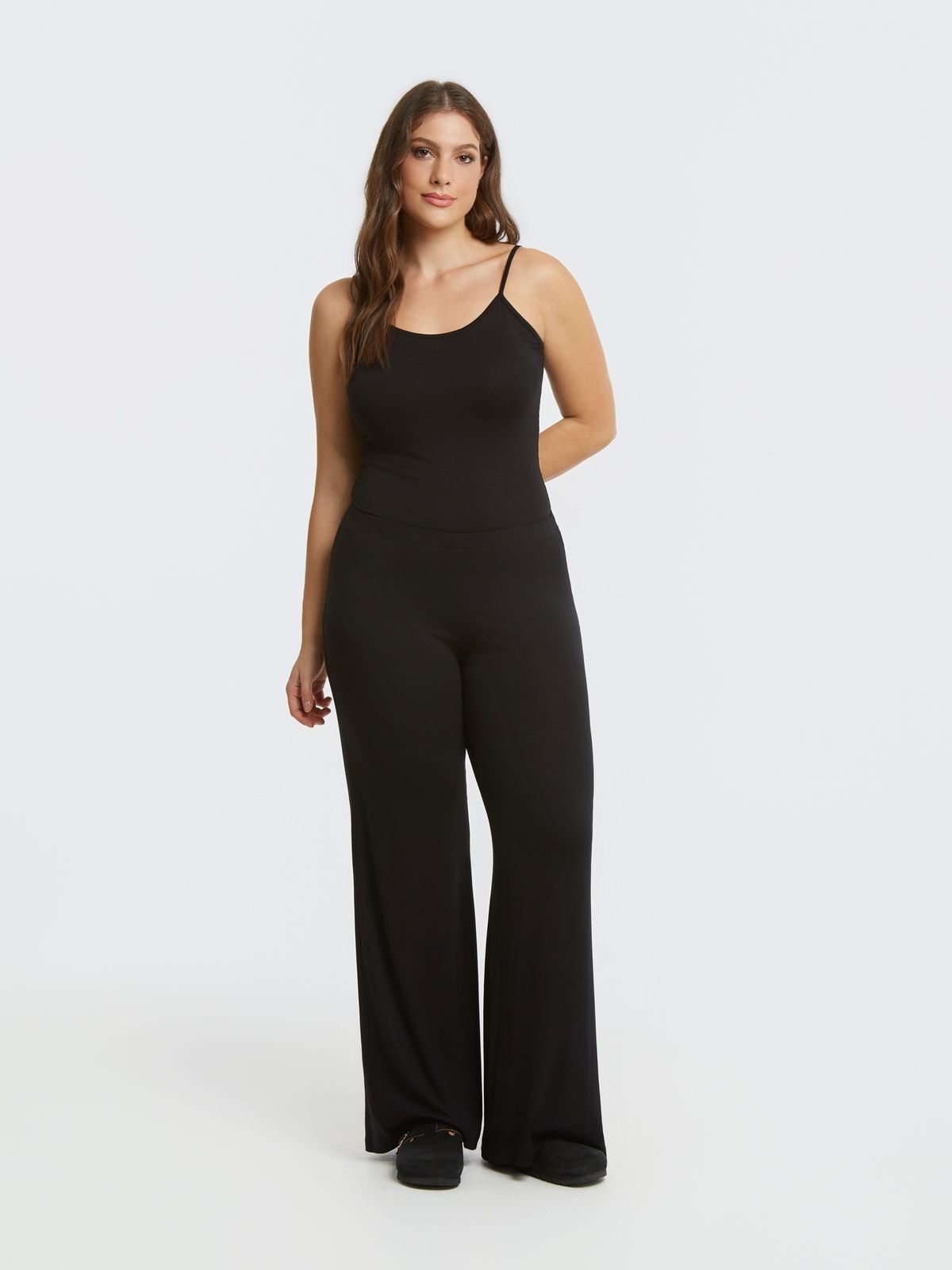 Mat Fashion Basic παντελόνα βισκόζη Μαυρο