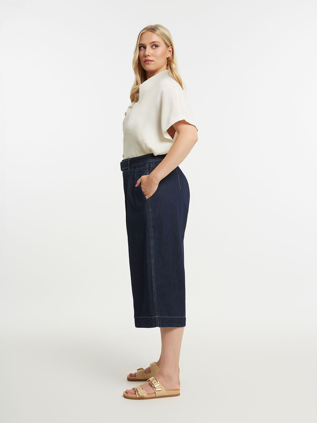 ΒΕΡΜΟΥΔΑ ΤΖΙΝ WIDE LEG DENIM