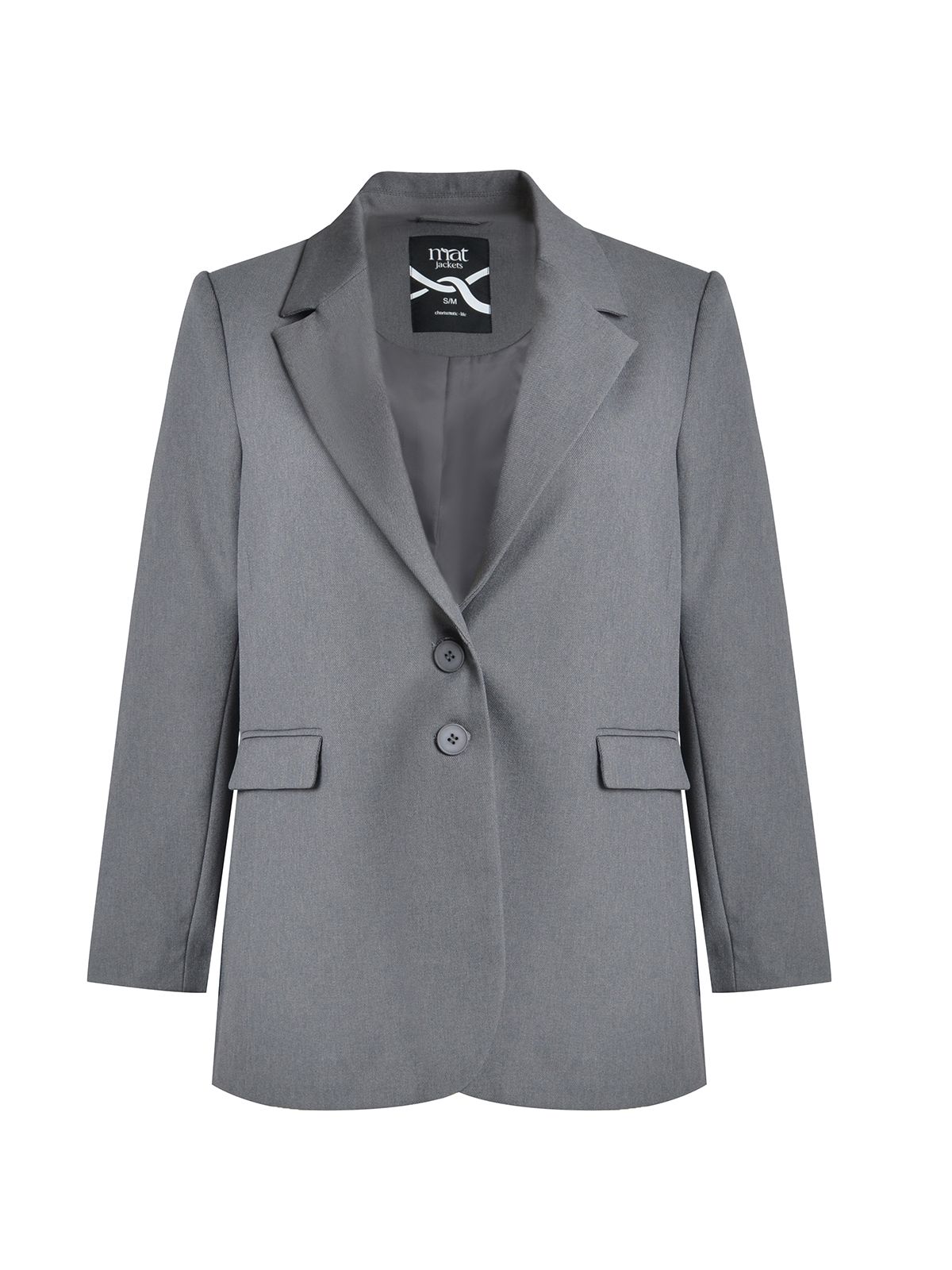 Mat Fashion Κλασικό tailored σακάκι  Γκρι