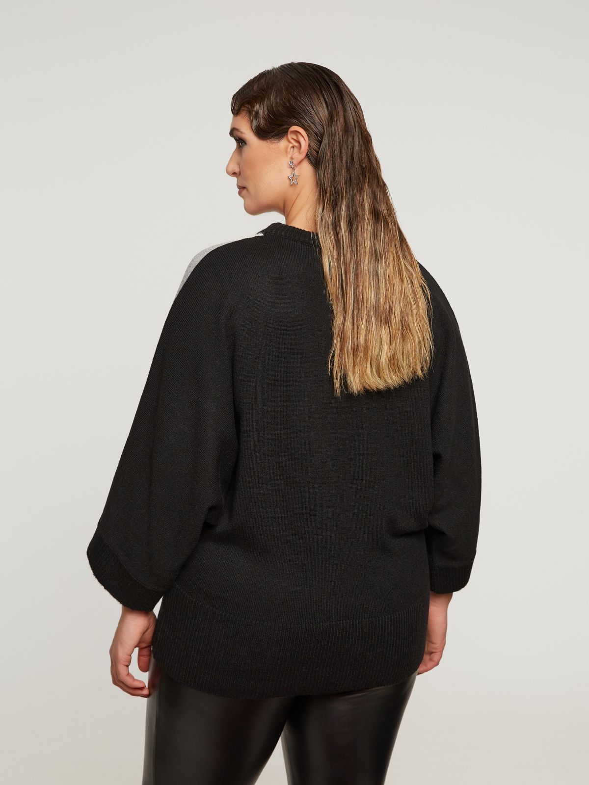 Color-block knit sweater