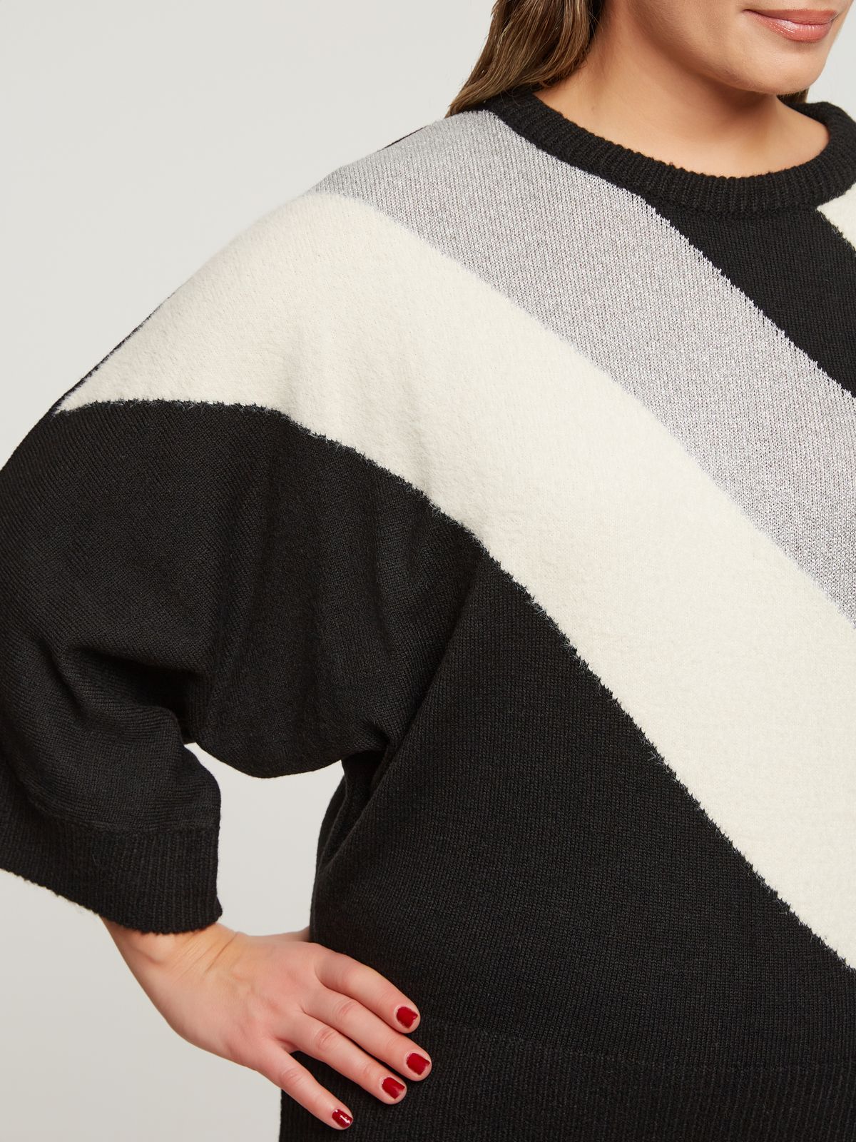 Color-block knit sweater