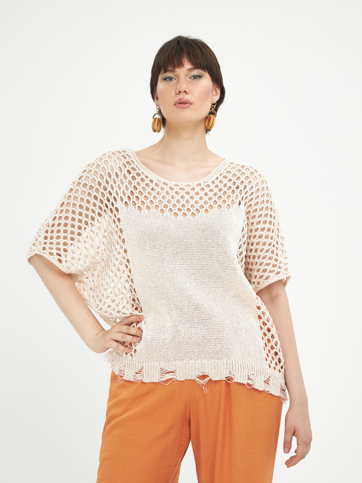 Cotton-knit pullover