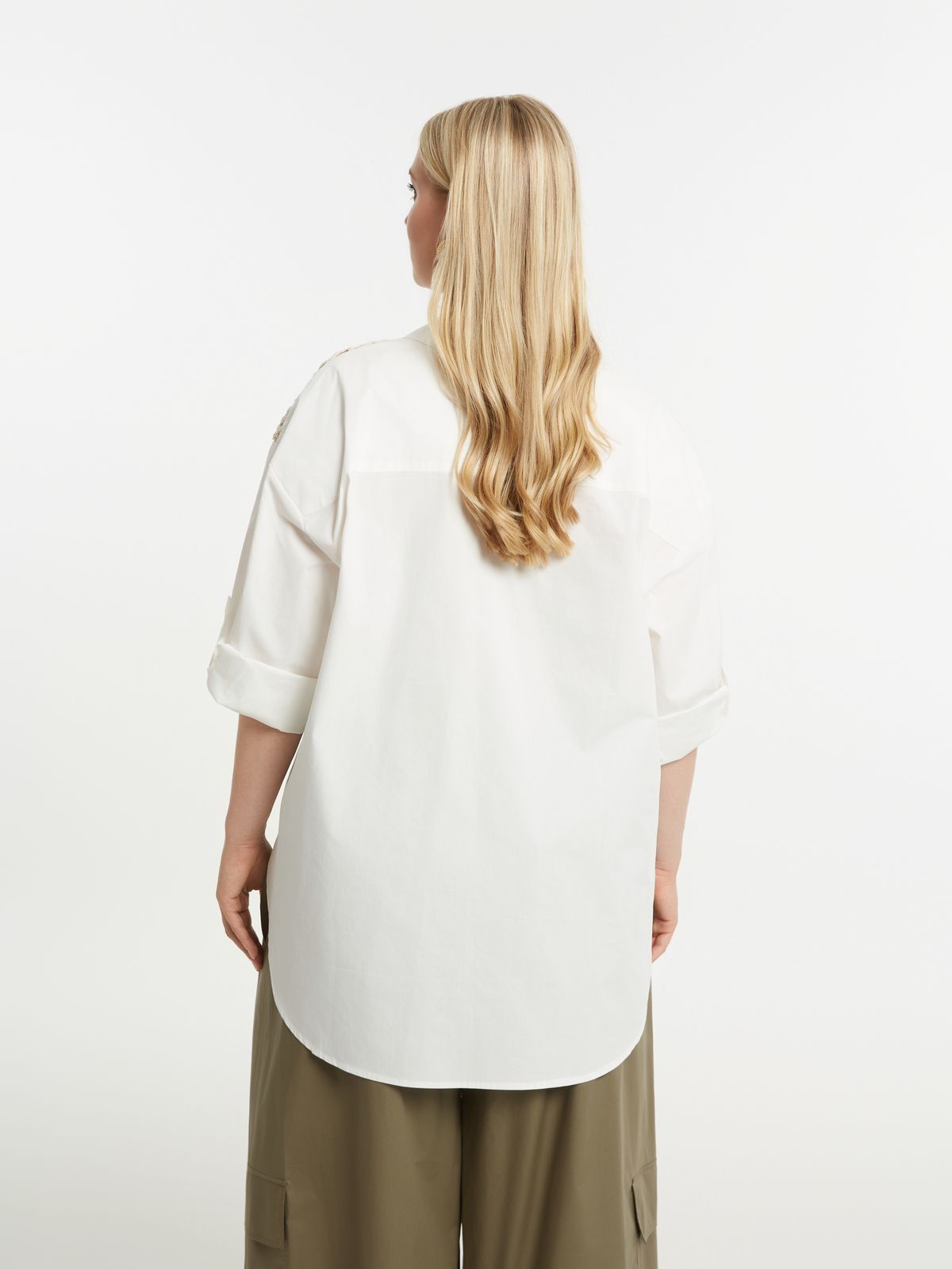 Cotton shirt with lace detail