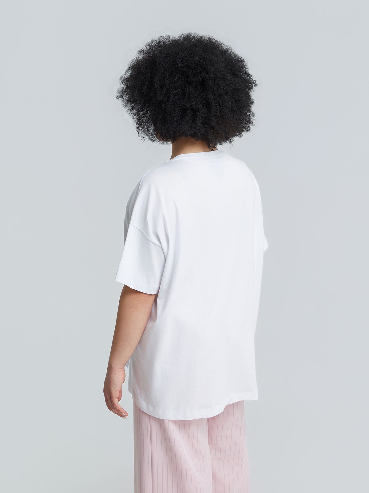 Cotton t-shirt with chewing gum dog print & strass