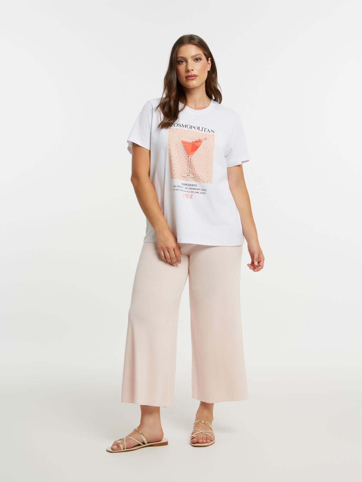 Cotton t-shirt with Cosmopolitan cocktail print