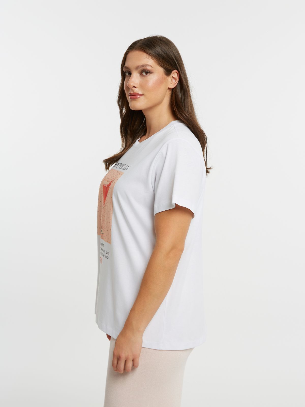 Cotton t-shirt with Cosmopolitan cocktail print