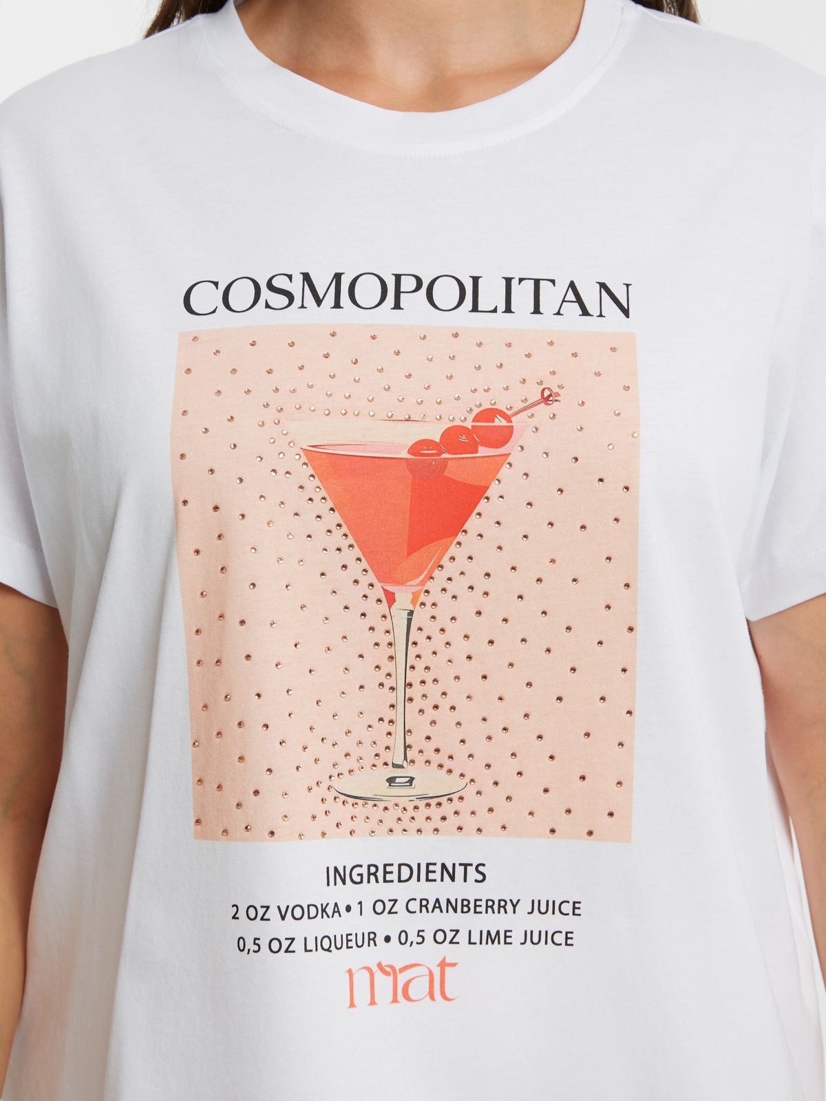 Cotton t-shirt with Cosmopolitan cocktail print