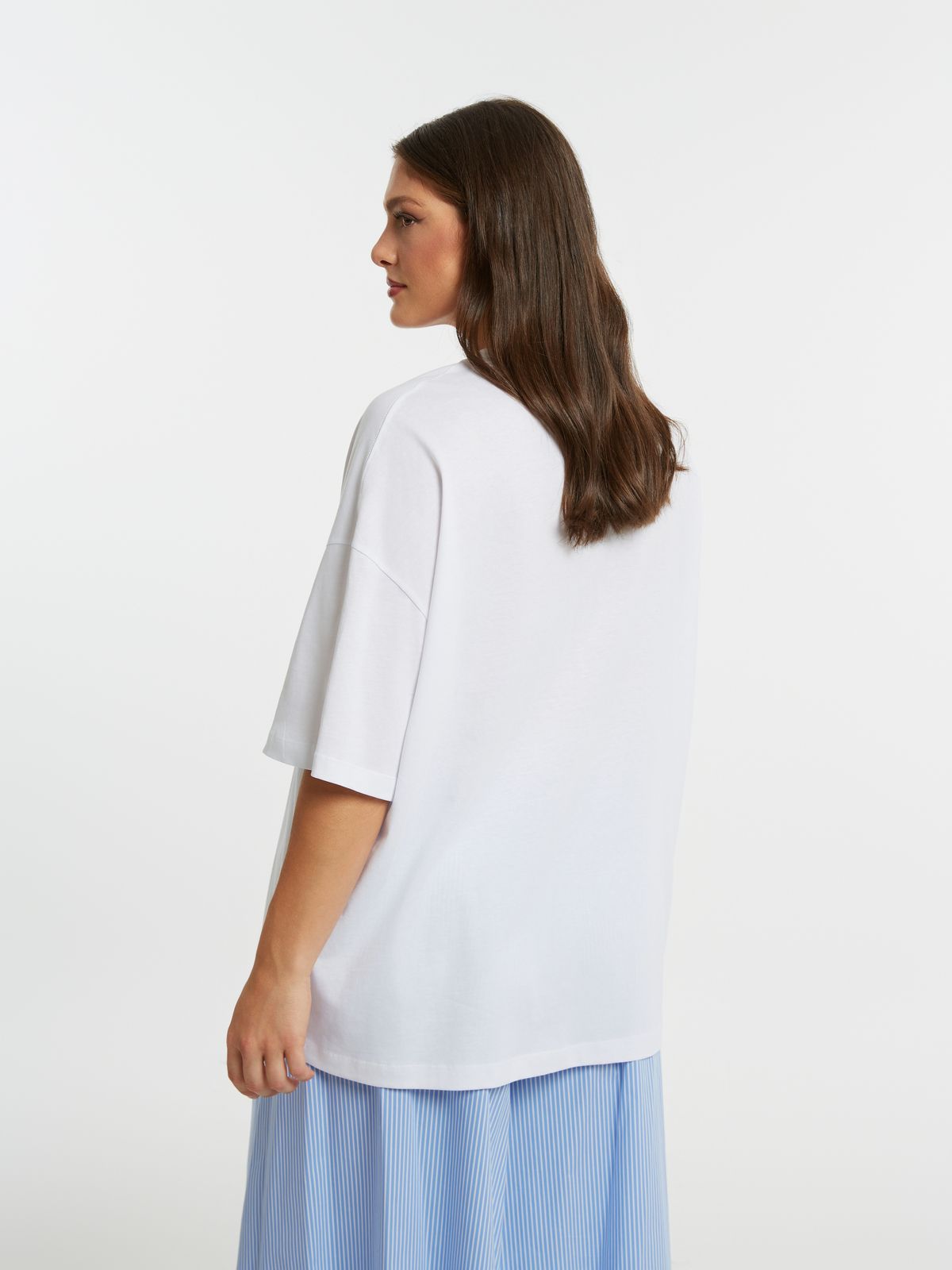 Cotton t-shirt with freddo espresso print & strass details