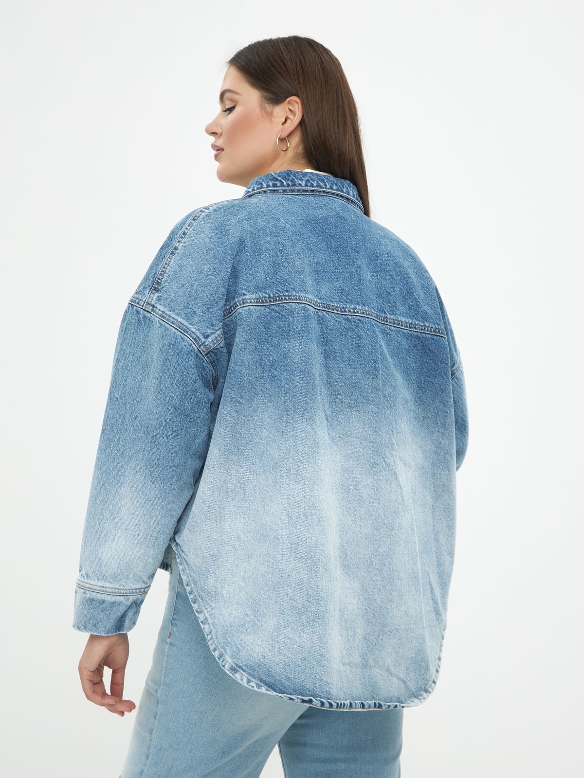 Cropped denim shirt