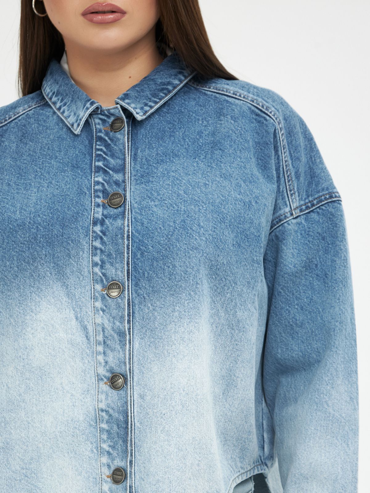 Cropped denim shirt