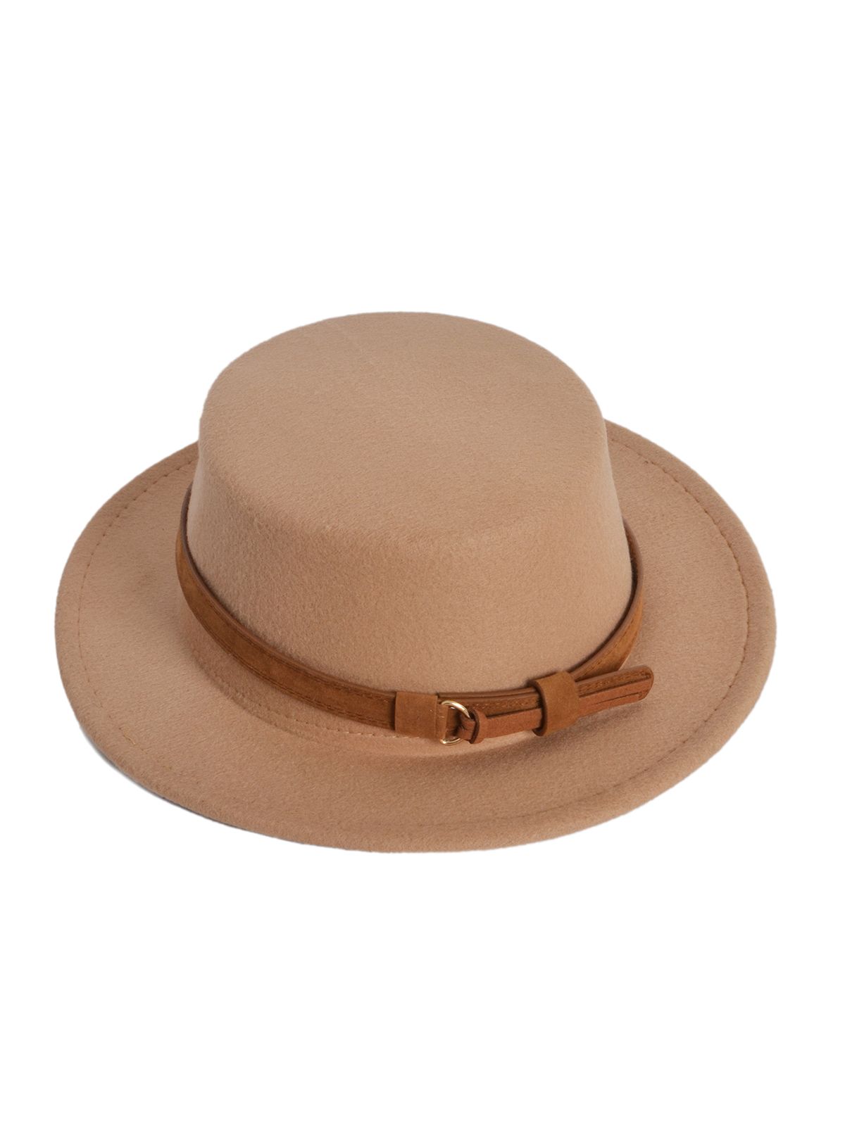 Mat Fashion Καπέλο τύπου fedora με suede κορδελα Μπεζ