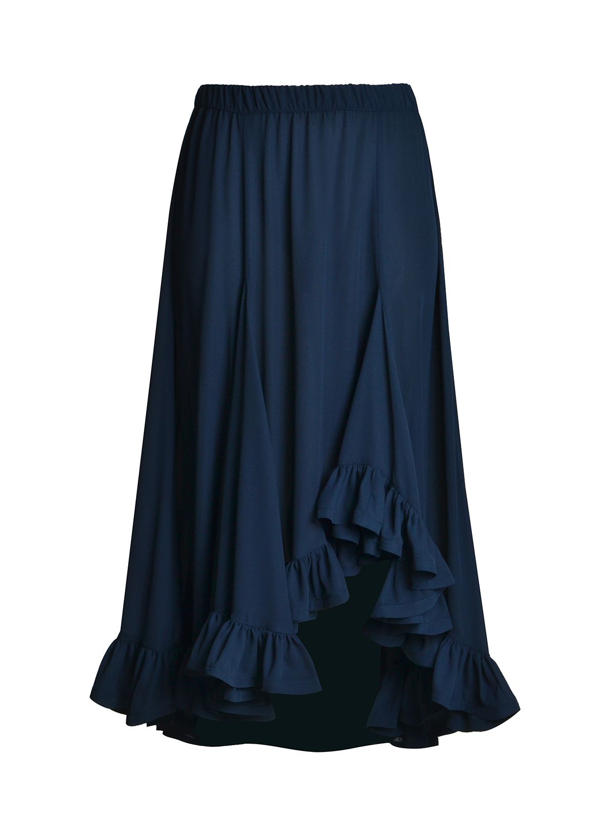 Mat Fashion Αέρινη maxi φούστα με βολάν Μπλε