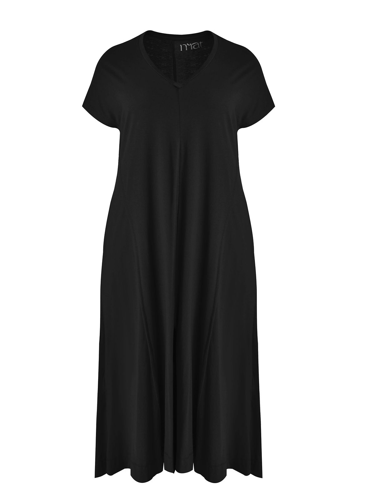 Mat Fashion Βαμβακερό φόρεμα με άνοιγμα μπροστά Μαυρο